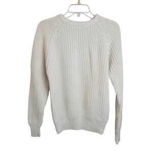 Vtg Gap Sweater Chunky Off White‎ Pullover Preppy Long Sleeve Women's Size Small